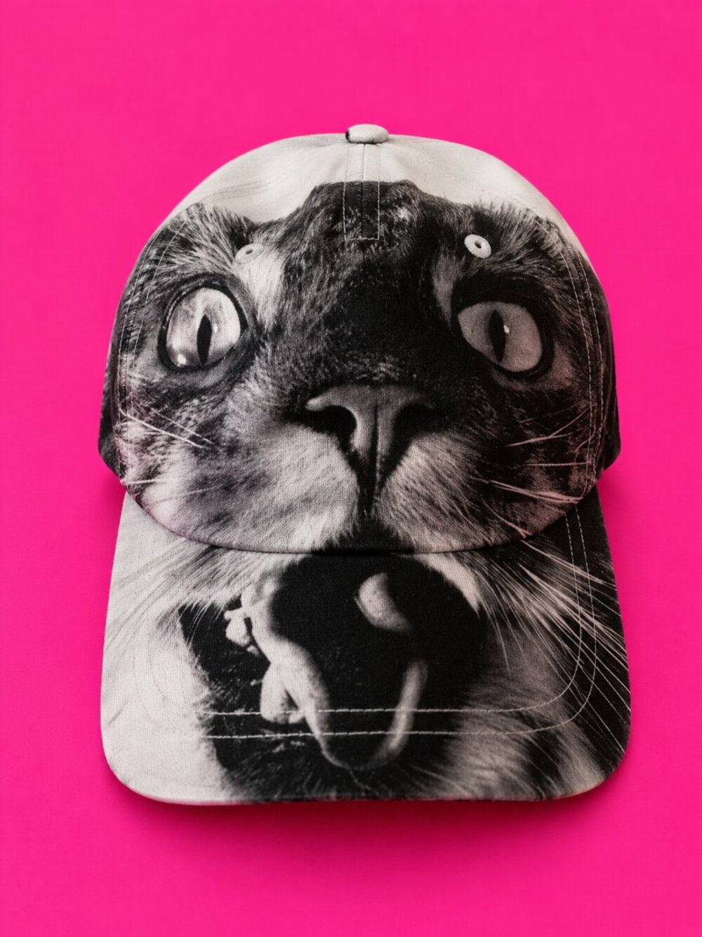 NWT Tory Burch Limited Edition Animal House Monochrome Cat Face Baseball Cap